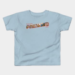 Greetings from Palermo in Sicily Italy Vintage style retro souvenir Kids T-Shirt